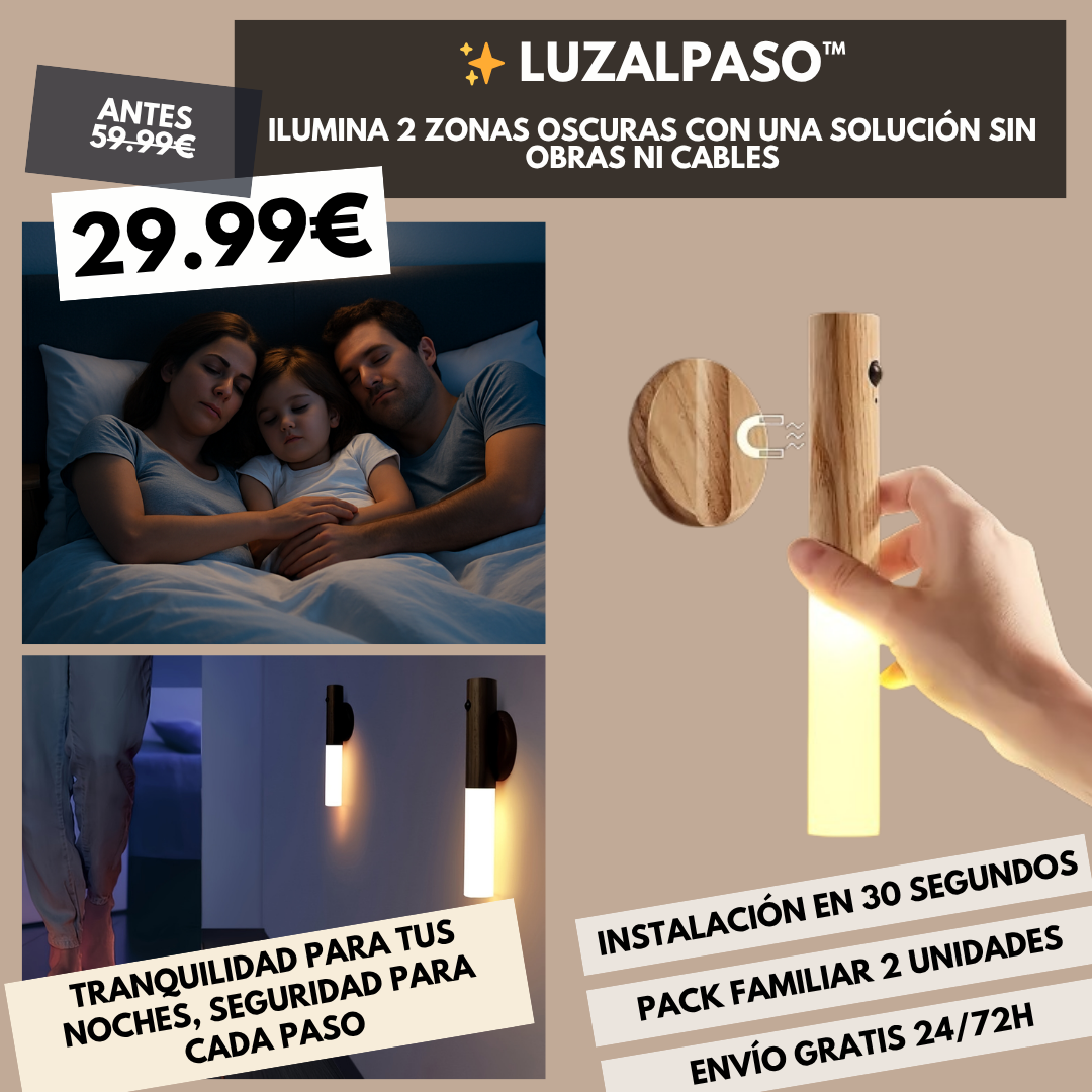 LuzAlPaso™ - 2 Luces LED Magnéticas con Sensor de Movimiento