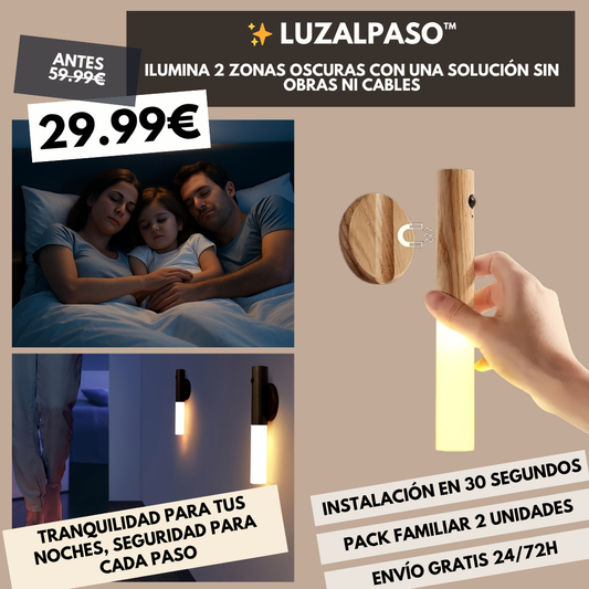 LuzAlPaso™ - 2 Luces LED Magnéticas con Sensor de Movimiento