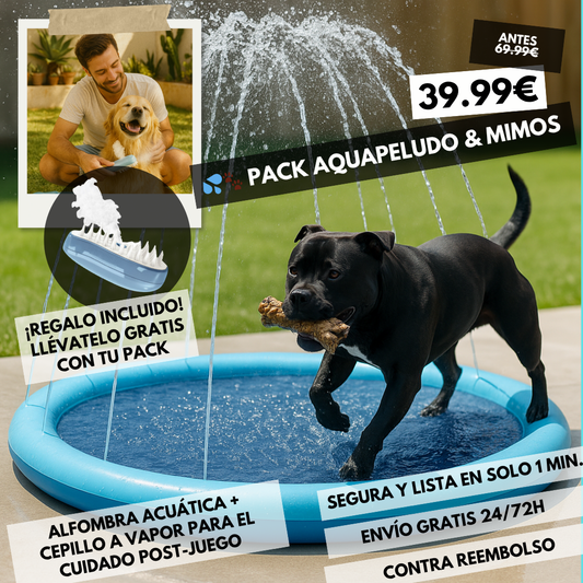 Pack alfombra aspersora Aquapeludo & Mimos